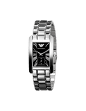 Emporio Armani Classic Black Dial Silver Stainless Steel Watch For Women - AR0157 Authentic Buy Shop Now