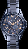 Fossil Riley Quartz Blue Dial Blue Steel Strap Watch for Women - ES4294 Authentic Buy Shop Now