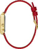 Guess Fame Quartz Gold Dial Red Leather Strap Watch For Women - GW0504L2 Authentic Buy Shop Now