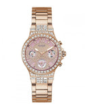 Guess Glitz Multi Function Diamonds Pink Dial Rose Gold Steel Strap Watch for Women - GW0320L6 Authentic Buy Shop Now