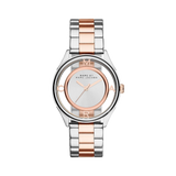 Marc Jacobs Tether Transparent White Dial Two Tone Steel Strap Watch for Women - MBM3436 Authentic Buy Shop Now
