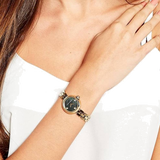 Marc Jacobs Courtney Mother of Pearl Black Dial Gold Steel Strap Watch for Women - MJ3460 Authentic Buy Shop Now