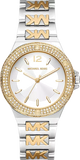 Michael Kors Lennox Three Hand Silver Dial Two Tone Steel Strap Watch For Women - MK7338 Authentic Buy Shop Now