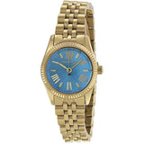 Michael Kors Lexington Quartz Blue Dial Gold Steel Strap Watch For Women - MK3271 Authentic Buy Shop Now