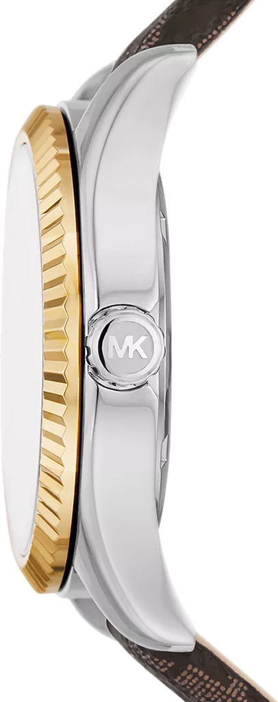 Michael Kors Lexington Silver Dial Brown Leather Strap Watch For Women - MK4745 Authentic Buy Shop Now