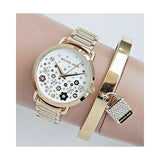Michael Kors Portia Quartz White Dial Gold Steel Strap Watch for Women - MK3840 Authentic Buy Shop Now