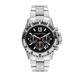 Michael Kors Everest Chronograph Black Dial Silver Steel Strap Watch For Women - MK5753 Authentic Buy Shop Now