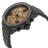 Michael Kors Wren Chronograph Gold Dial Black Steel Strap Watch for Women - MK5961 Authentic Buy Shop Now