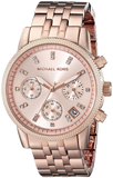 Michael Kors Ritz Chronograph Rose Gold Dial Rose Gold Steel Strap Watch for Women - MK6077 Authentic Buy Shop Now