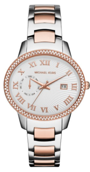 Michael Kors Whitley Analog White Dial Two Tone Steel Strap Watch For Women - MK6228 Authentic Buy Shop Now