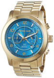 Michael Kors Runway Stop Hunger Blue Dial Gold Steel Strap Watch for Men - MK8315 Authentic Buy Shop Now