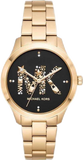 Michael Kors Runway Quartz Black Dial Gold Steel Strap Watch For Women - MK6682 Authentic Buy Shop Now