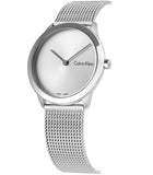 Calvin Klein Minimal SIlver Dial Silver Mesh Bracelet Watch for Women - K3M221Y6 Authentic Buy Shop Now