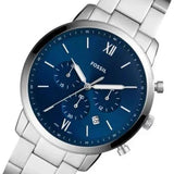 Fossil Neutra Chronograph Blue Dial Silver Steel Strap Watch for Men - FS5792 Authentic Buy Shop Now