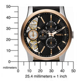 Fossil Twist Multi-Function Chronograph Black Dial Black Leather Strap Watch for Men - ME1099 Authentic Buy Shop Now