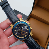 Guess Pinnacle Chronograph Quartz Blue Dial Blue Leather Strap Watch For Men - W0673G2 Authentic Buy Shop Now
