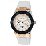 Guess Jet Setter White Dial White Rubber Strap Watch for Women - W0564L1 Authentic Buy Shop Now