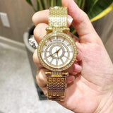 Guess Muse Crystals White Dial Rose Gold Steel Strap Watch For Women - W1008L2 Authentic Buy Shop Now
