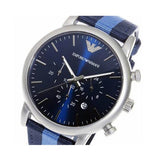Emporio Armani Luigi Chronograph Quartz Blue Dial Blue Nylon Strap Watch For Men - AR1949 Authentic Buy Shop Now