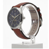 Fossil Neutra Minimalist Moonphase Blue Dial Brown Leather Strap Watch for Men - FS5903 Authentic Buy Shop Now