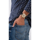 Guess Tailor Gold Dial Black Leather Strap Watch for Men - GW0389G2 Authentic Buy Shop Now