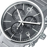 Calvin Klein Post Minimal Chronograph Black Dial Silver Steel Strap Watch for Men - K7627161 Authentic Buy Shop Now