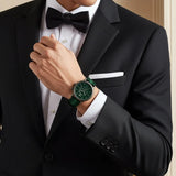 Emporio Armani Luigi XLarge Chronograph Green Dial Green Fabric Strap Watch for Men - AR1950 Authentic Buy Shop Now