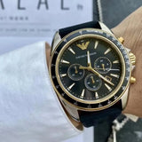 Emporio Armani Sigma Chronograph lack Dial Black Rubber Strap Watch For Men - AR80003 Authentic Buy Shop Now