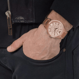 Emporio Armani Classic Rose Gold Chronograph Steel Strap Watch For Men - AR2452 Authentic Buy Shop Now
