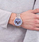 Guess Horizon Chronograph Quartz Blue Dial Silver Steel Strap Watch for Men - W0379G6 Authentic Buy Shop Now