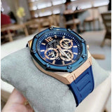 Guess Momentum Chronograph Blue Dial Blue Rubber Strap Watch for Men - GW0263G2 Authentic Buy Shop Now