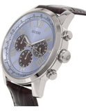 Guess Horizon Chronograph Analog Blue Dial Brown Leather Strap Watch For Men - W0380G6 Authentic Buy Shop Now