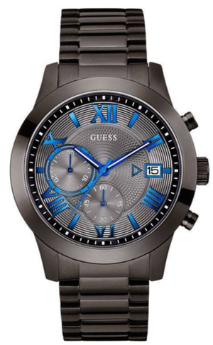 Guess Atlas Quartz Grey Dial Grey Steel Strap Watch For Men - W0668G2 Authentic Buy Shop Now
