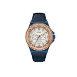 Guess Force Multi Function White Dial Blue Leather Strap Watch For Men - W0674G7 Authentic Buy Shop Now