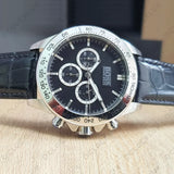 Hugo Boss Hero Chronograph Black Dial Black Leather Strap Watch For Men - 1513752 Authentic Buy Shop Now