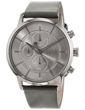Hugo Boss Architectural Grey Dial Grey Leather Strap Watch for Men - 1513570 Authentic Buy Shop Now