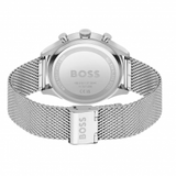Hugo Boss Gregor Chronograph Blue Dial Silver Mesh Bracelet Watch For Men - 1514052 Authentic Buy Shop Now