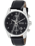 Hugo Boss Skymaster Black Dial Black Leather Strap Watch for Men - 1513782 Authentic Buy Shop Now