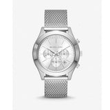 Michael Kors Slim Runway Chronograph Silver Dial Silver Mesh Bracelet Watch For Men - MK9059 Authentic Buy Shop Now