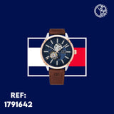 Tommy Hilfiger Spencer Blue Dial Brown Leather Strap Watch for Men - 1791642 Authentic Buy Shop Now