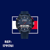 Tommy Hilfiger Digital Analog Blue Dial Blue Rubber Strap Watch For Men - 1791761 Authentic Buy Shop Now