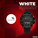 Tommy Hilfiger Jeans Analog Black Dial Black Silicone Strap Watch For Men - 1791763 Authentic Buy Shop Now