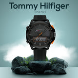 Tommy Hilfiger Jeans Analog Black Dial Black Silicone Strap Watch For Men - 1791763 Authentic Buy Shop Now