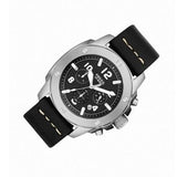 Fossil Modern Machine Chronograph Black Dial Black Leather Strap Watch for Men - FS4928 Authentic Buy Shop Now