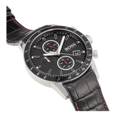 Hugo Boss Rafale Chronograph Black Dial Black Leather Strap Watch For Men - 1513390 Authentic Buy Shop Now