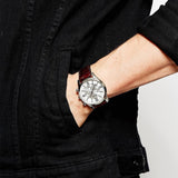 Hugo Boss Ikon White Dial Brown Leather Strap Watch for Men - 1513175 Authentic Buy Shop Now