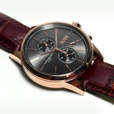 Hugo Boss Jet Grey Dial Brown Leather Strap Watch for Men - 1513281 Authentic Buy Shop Now