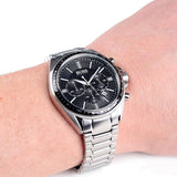 Hugo Boss Driver Chronograph Black Dial Silver Steel Strap Watch For Men - 1513080 Authentic Buy Shop Now