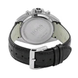 Hugo Boss Casual Chronograph Silver Dial Black Leather Strap Watch For Men - HB1512880 Authentic Buy Shop Now