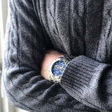 Hugo Boss Ikon Blue Dial Silver Steel Strap Watch for Men - 1512963 Authentic Buy Shop Now